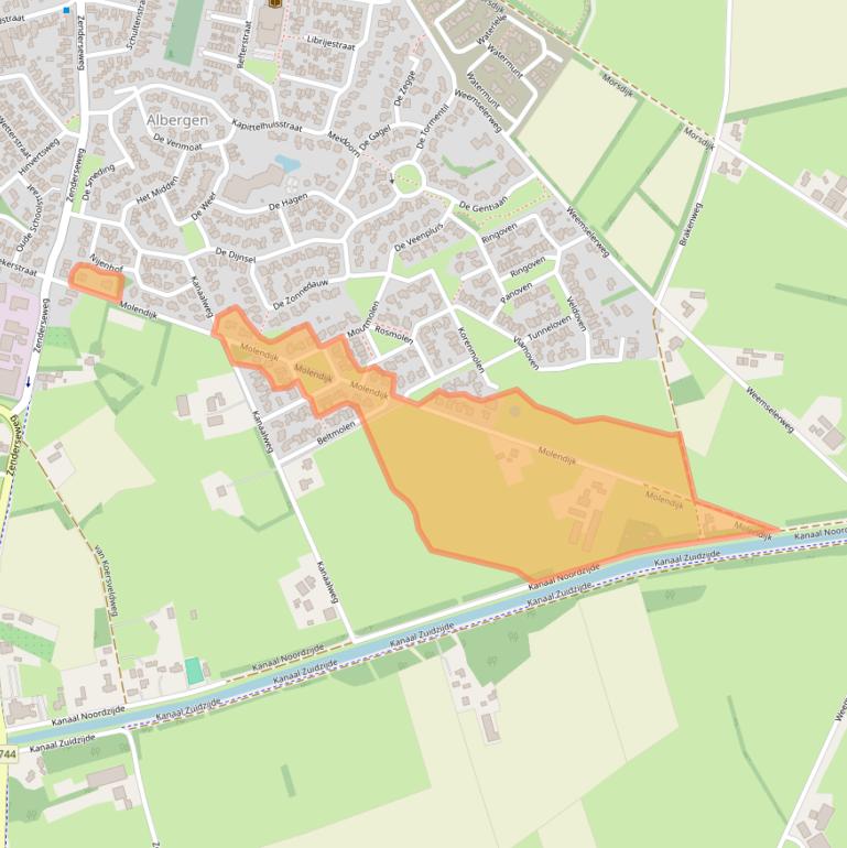 Kaart van postcodegebied 7665VE.