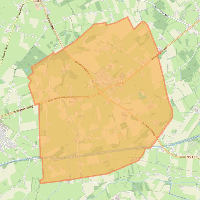 Kaart van postcodegebied 7666.