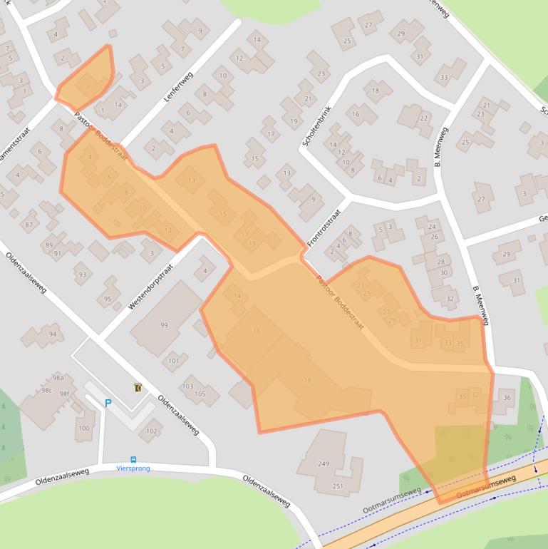 Kaart van postcodegebied 7666LB.