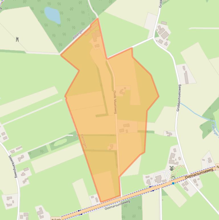 Kaart van postcodegebied 7666LN.