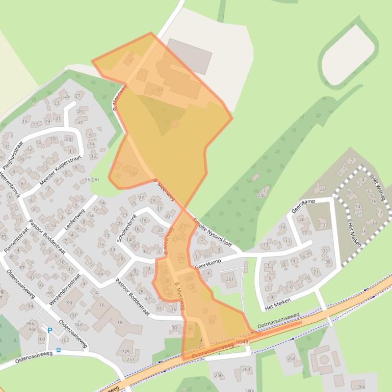 Kaart van postcodegebied 7666NJ.