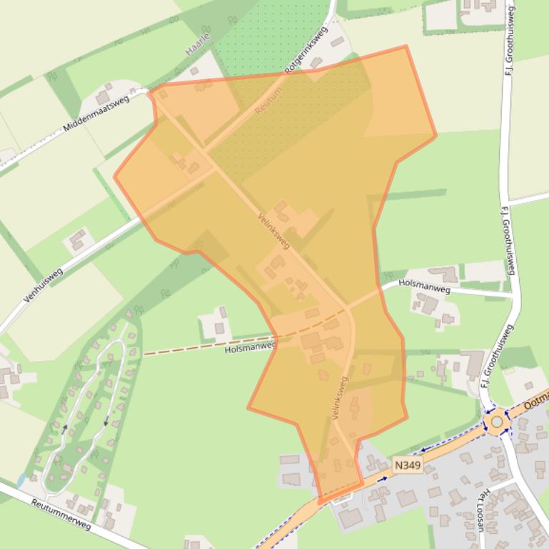 Kaart van postcodegebied 7667PG.