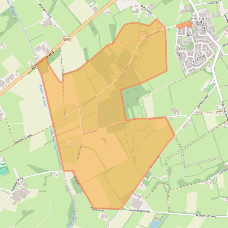 Kaart van postcodegebied 7667PM.