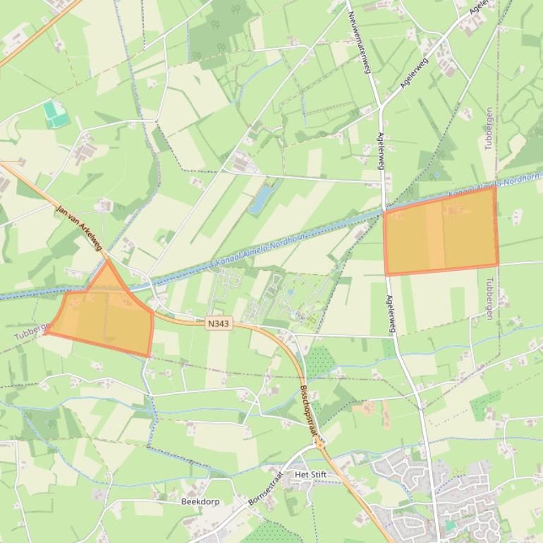 Kaart van postcodegebied 7667RP.