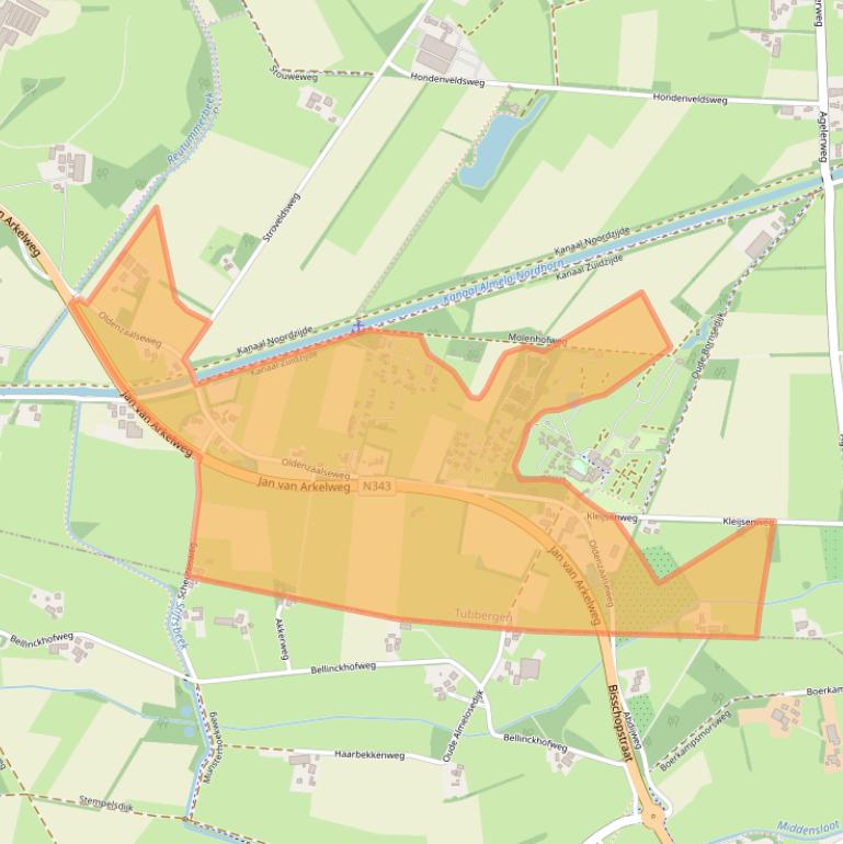 Kaart van postcodegebied 7667RR.