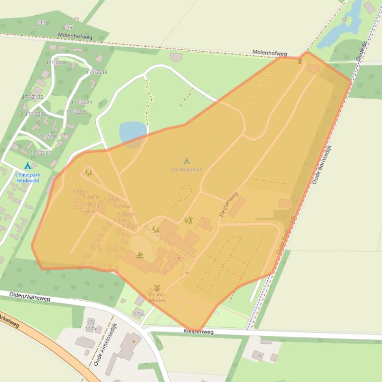 Kaart van postcodegebied 7667RS.