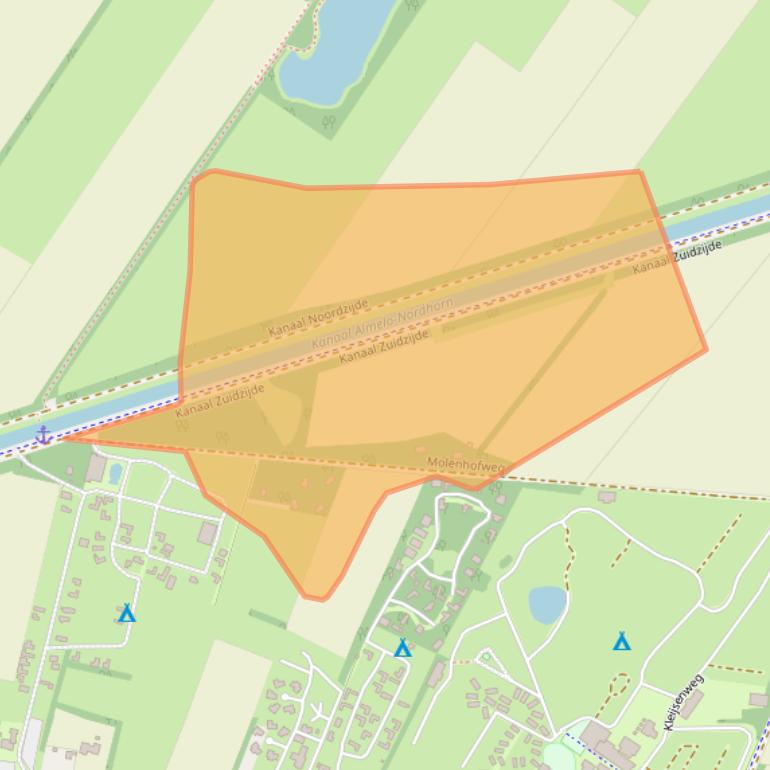 Kaart van postcodegebied 7667RT.