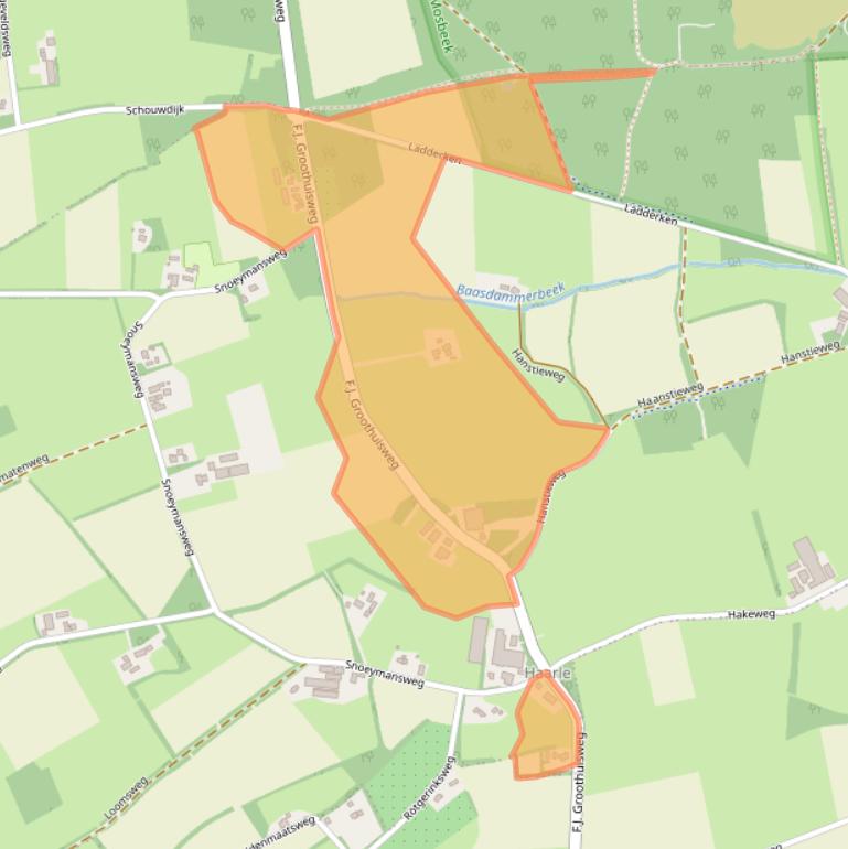 Kaart van postcodegebied 7668TE.