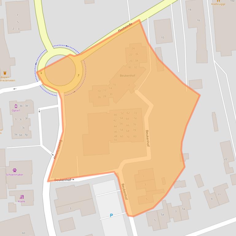 Kaart van postcodegebied 7671BW.