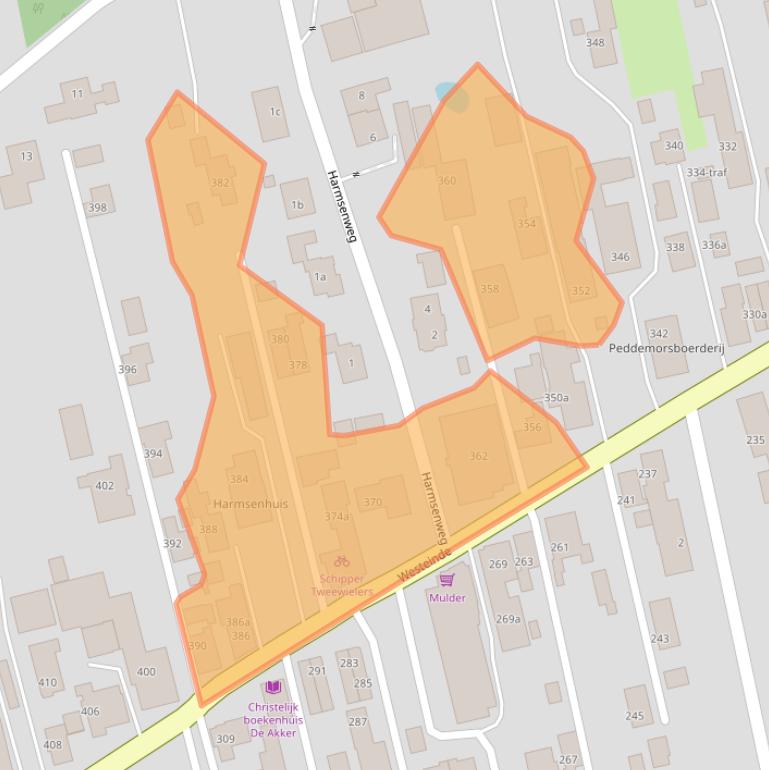 Kaart van postcodegebied 7671CN.