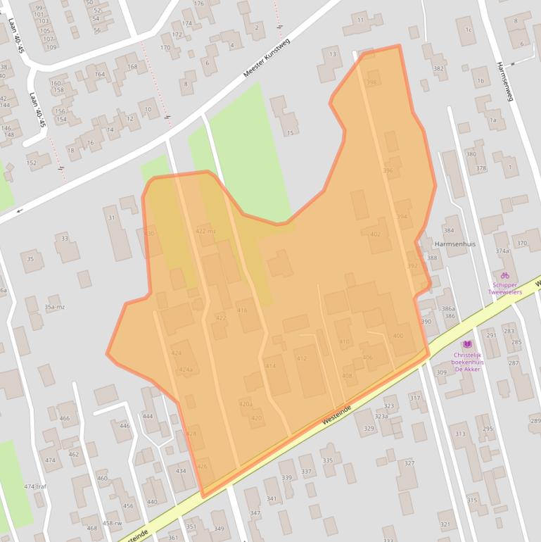 Kaart van postcodegebied 7671CP.