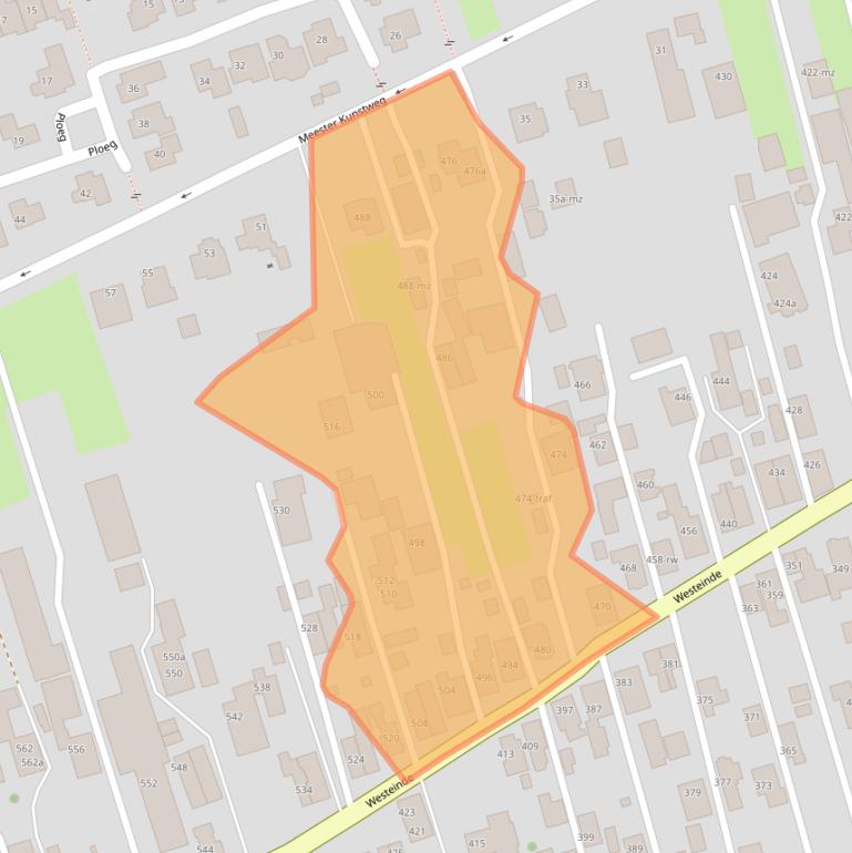 Kaart van postcodegebied 7671CS.