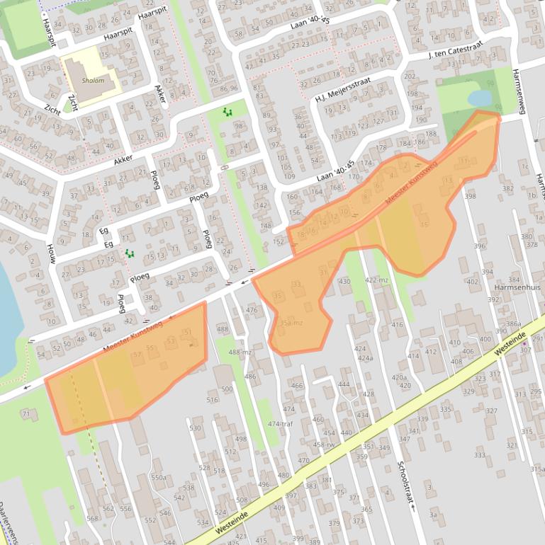 Kaart van postcodegebied 7671ED.