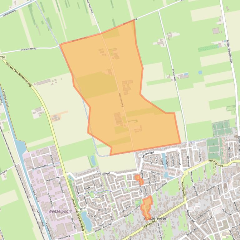 Kaart van postcodegebied 7671EE.