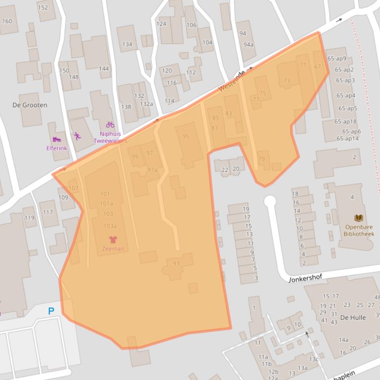 Kaart van postcodegebied 7671EL.