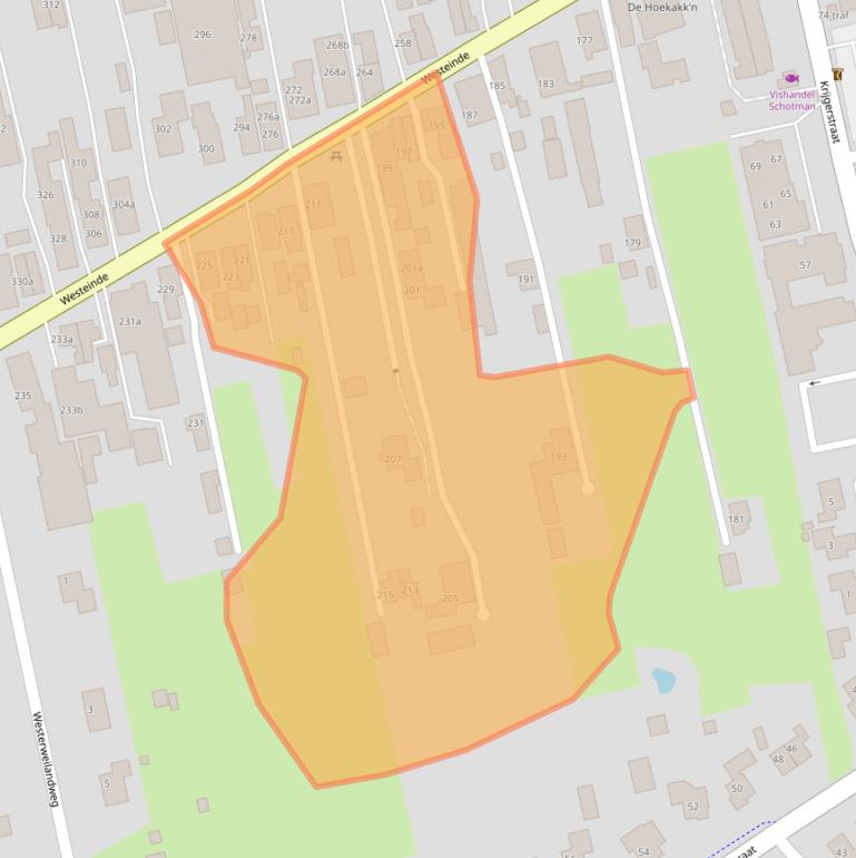 Kaart van postcodegebied 7671EP.