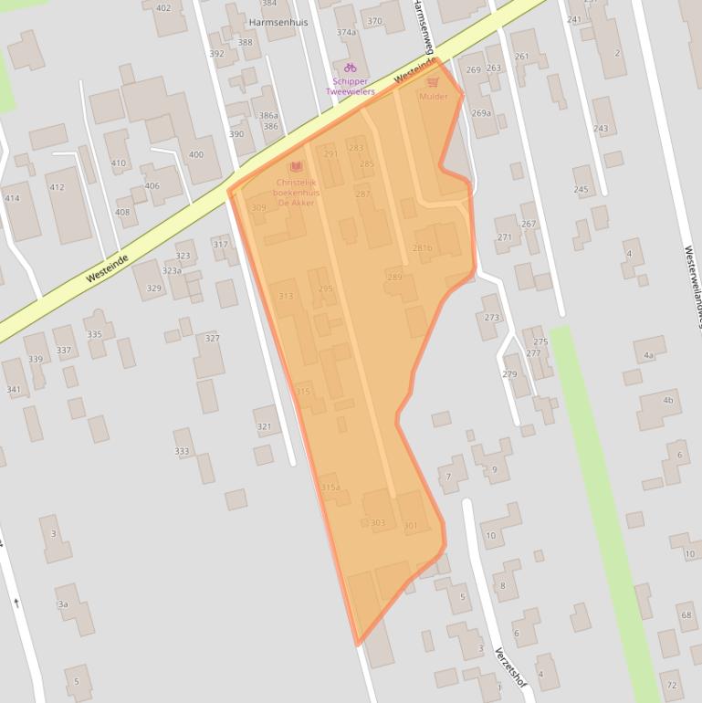 Kaart van postcodegebied 7671ES.