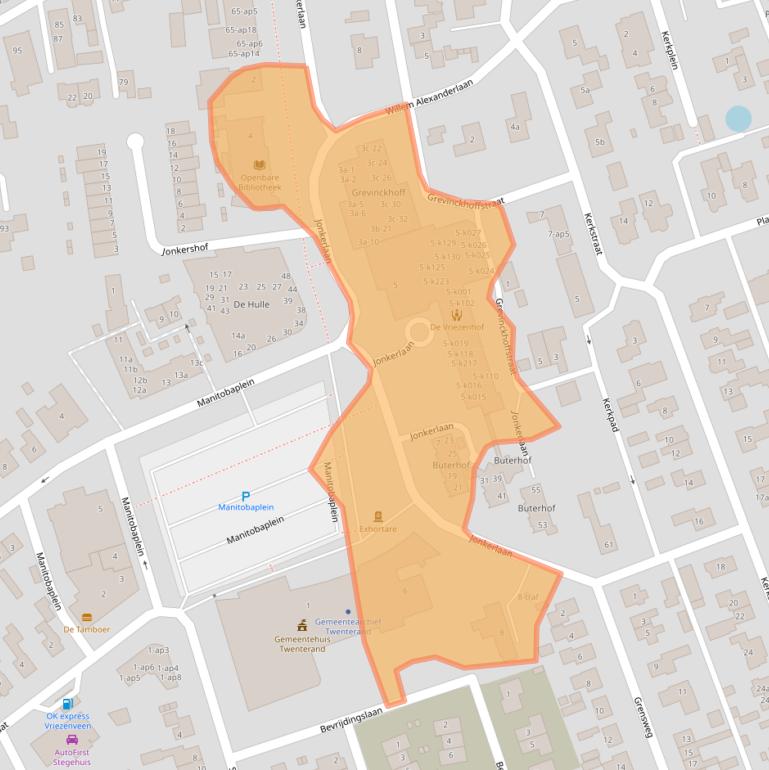 Kaart van postcodegebied 7671GM.