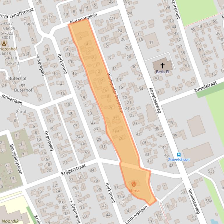 Kaart van postcodegebied 7671HL.