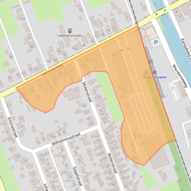 Kaart van postcodegebied 7671JE.