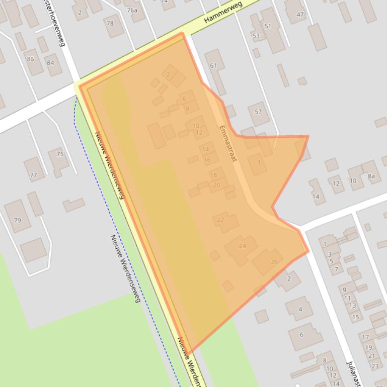 Kaart van postcodegebied 7671JT.