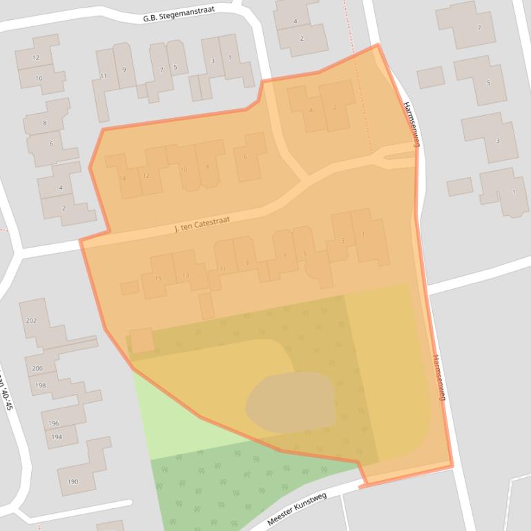 Kaart van postcodegebied 7671MA.