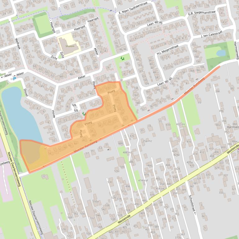 Kaart van postcodegebied 7671NE.