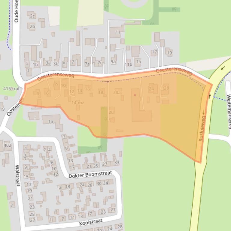 Kaart van postcodegebied 7671PB.