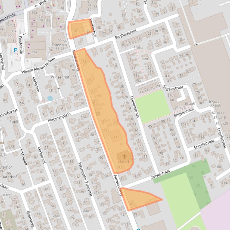Kaart van postcodegebied 7671RB.
