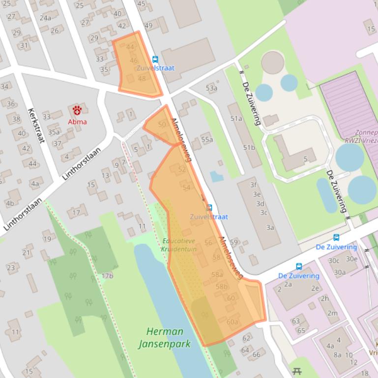 Kaart van postcodegebied 7671RE.