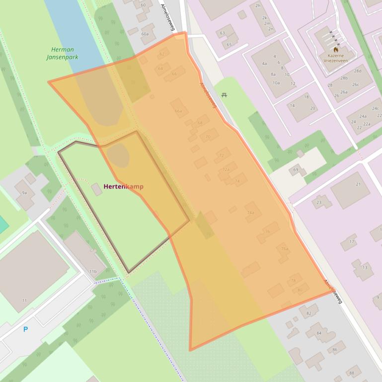 Kaart van postcodegebied 7671RG.