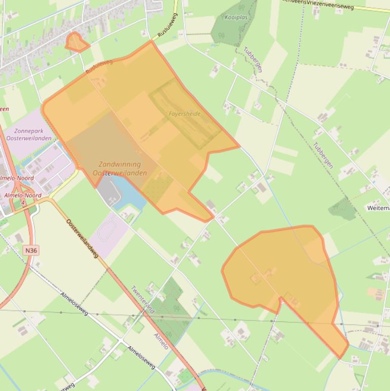 Kaart van postcodegebied 7671RL.