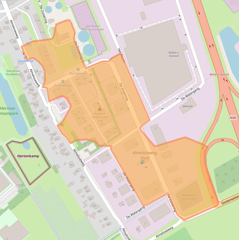 Kaart van postcodegebied 7671SP.