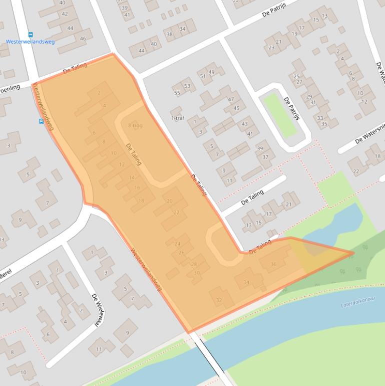 Kaart van postcodegebied 7671TW.