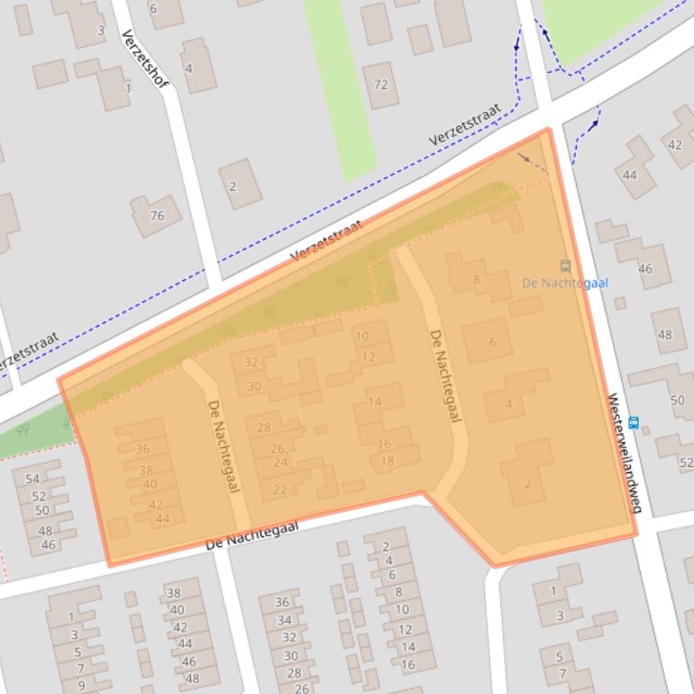 Kaart van postcodegebied 7671WB.
