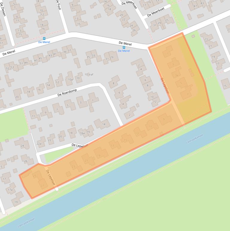 Kaart van postcodegebied 7671WJ.