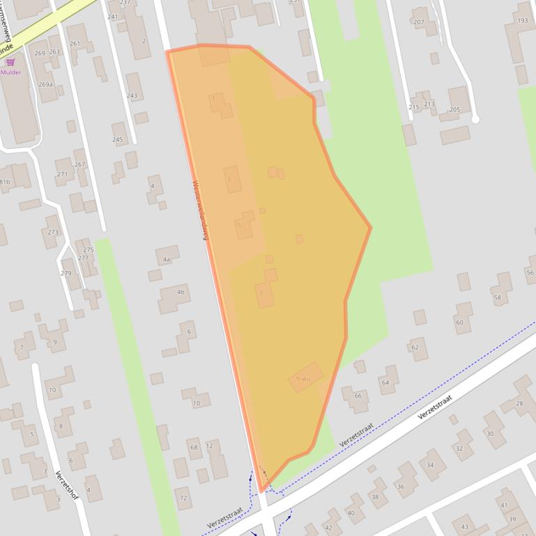 Kaart van postcodegebied 7671WZ.