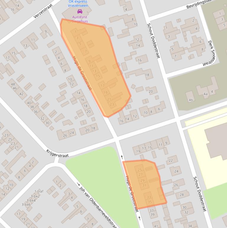 Kaart van postcodegebied 7671XT.