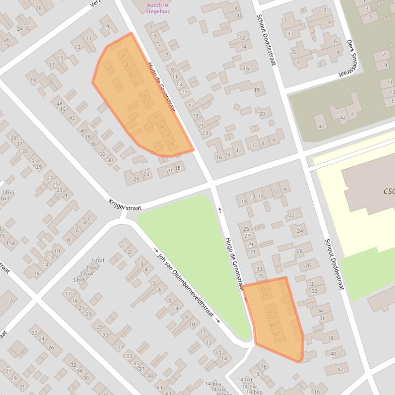 Kaart van postcodegebied 7671XV.