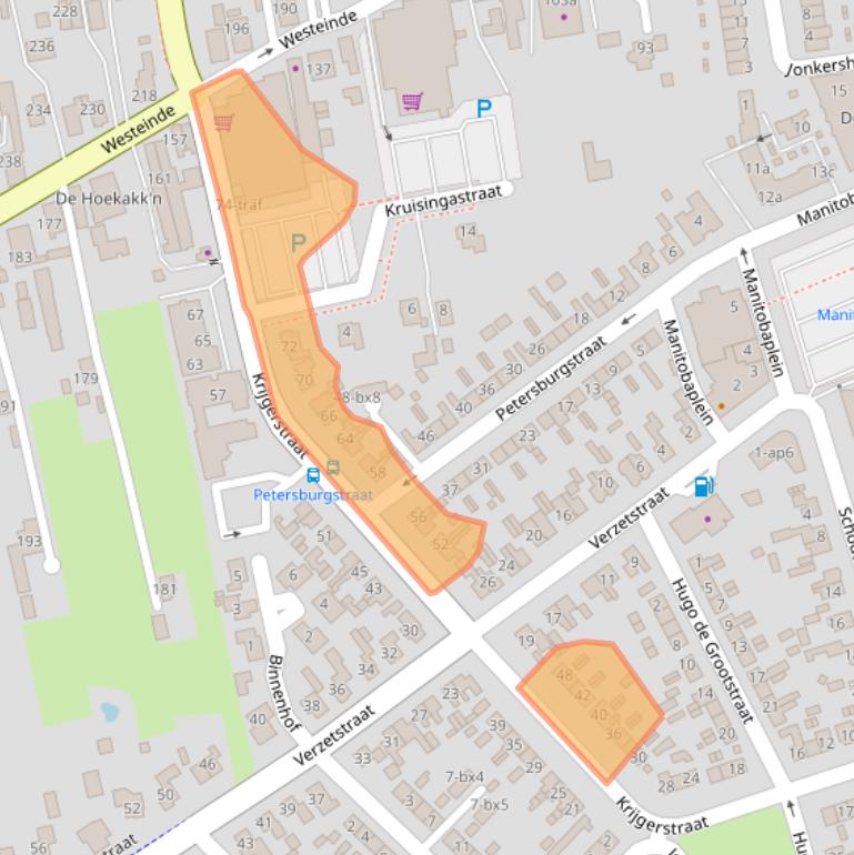Kaart van postcodegebied 7671XZ.