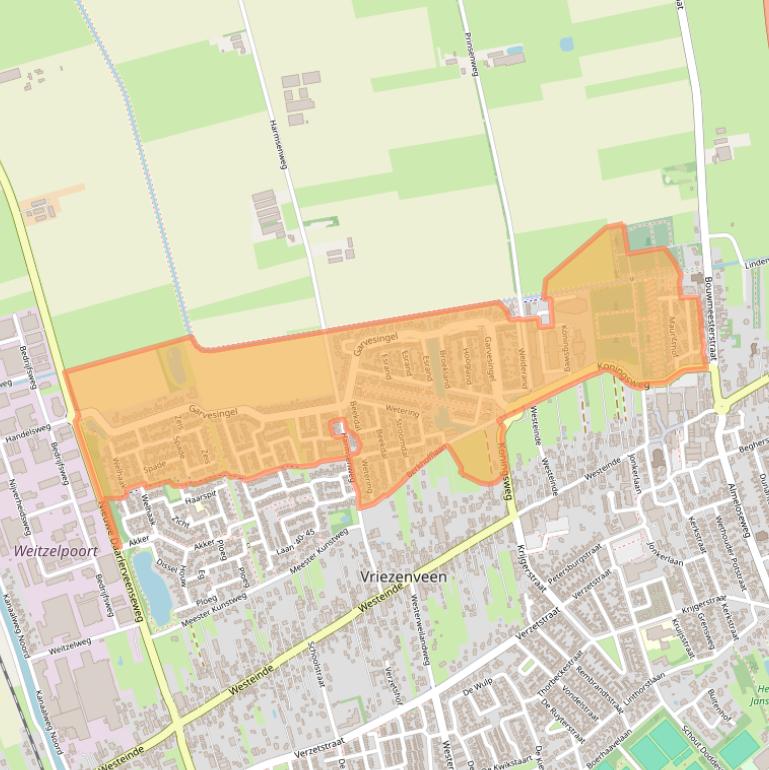 Kaart van postcodegebied 7672.