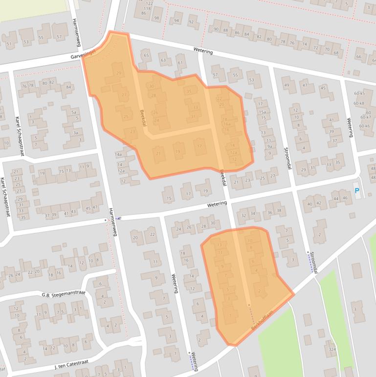 Kaart van postcodegebied 7672BB.