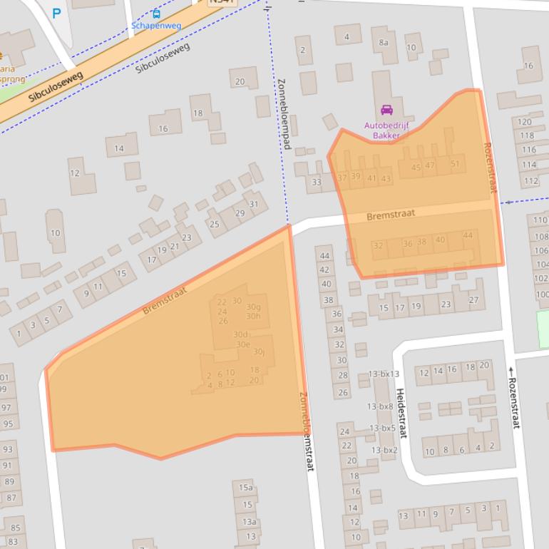 Kaart van postcodegebied 7676BS.