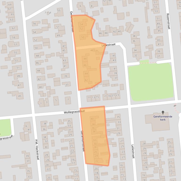 Kaart van postcodegebied 7676CE.