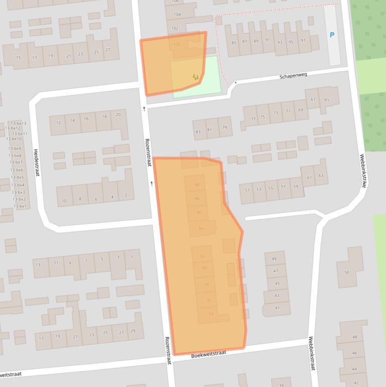 Kaart van postcodegebied 7676CP.