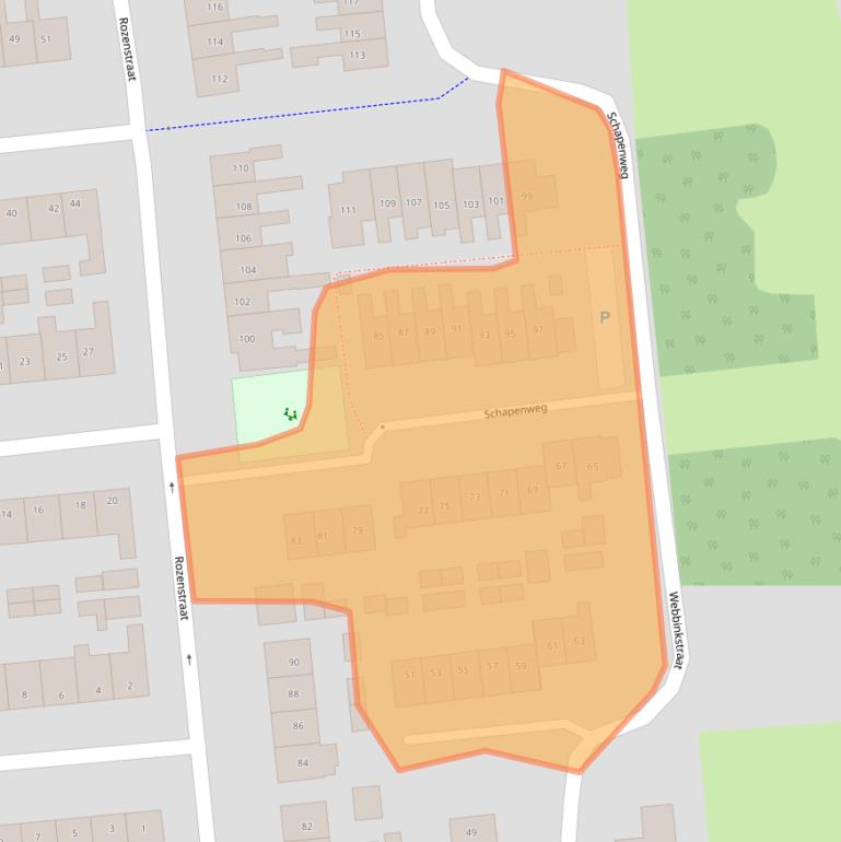 Kaart van postcodegebied 7676CW.