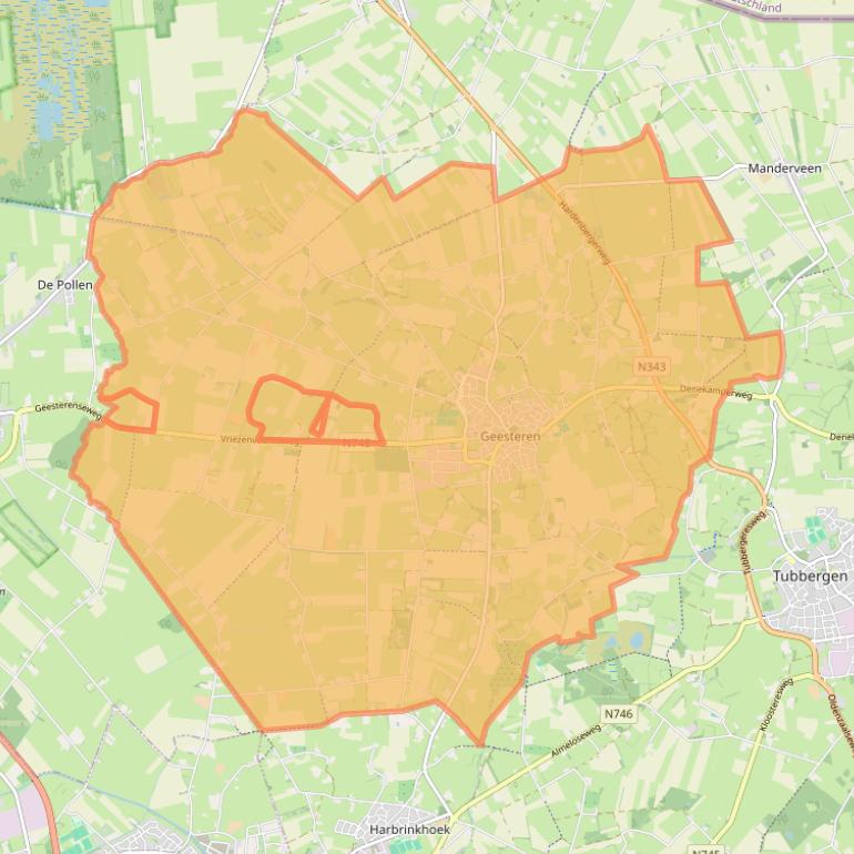 Kaart van postcodegebied 7678.