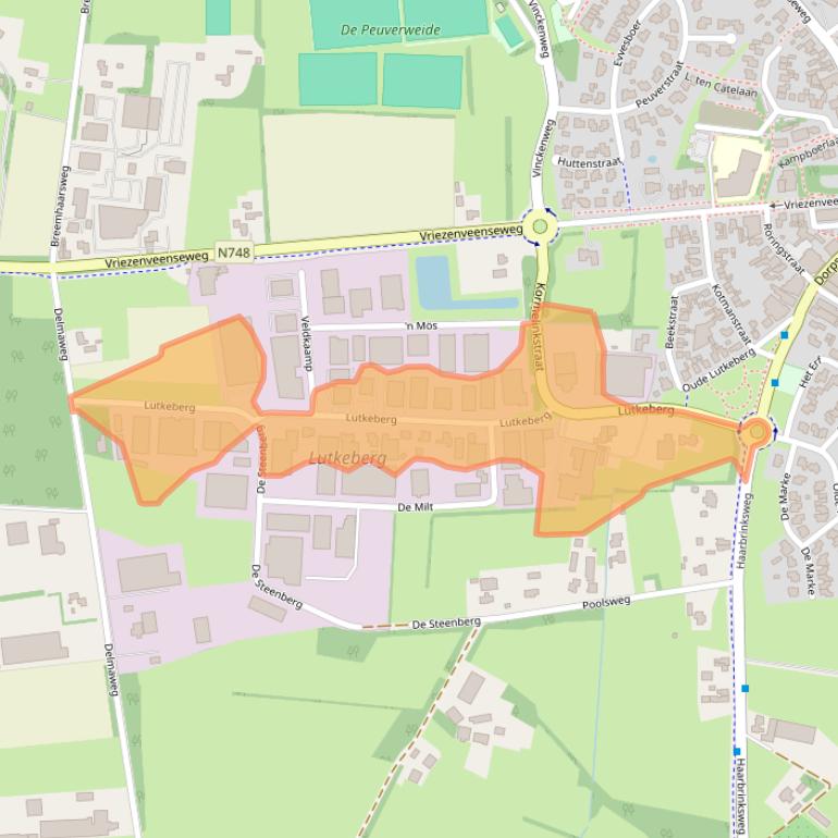Kaart van postcodegebied 7678AJ.