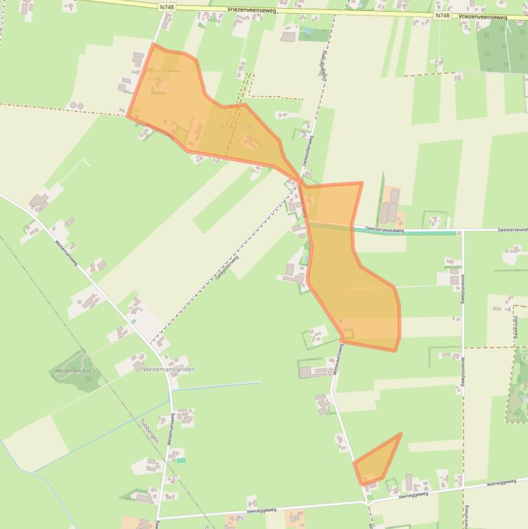 Kaart van postcodegebied 7678RE.