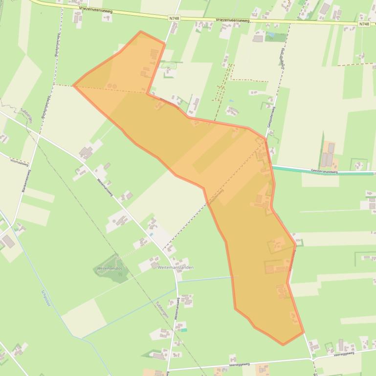 Kaart van postcodegebied 7678RG.